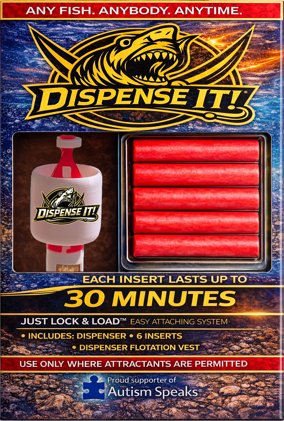 DISPENSE IT!&trade; retail box — Any Fish. Anybody. Anytime.